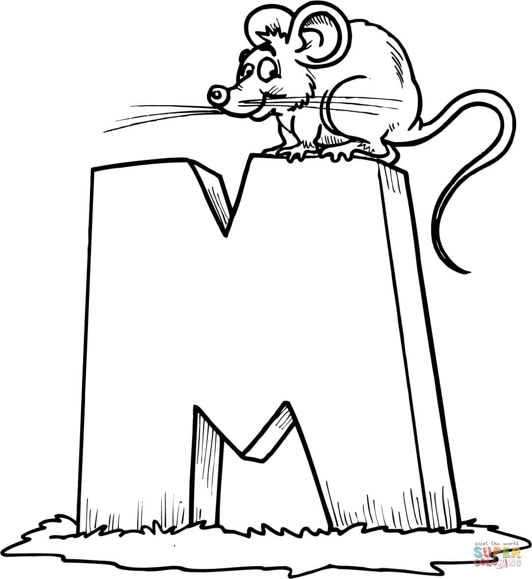 La letra M es para ratón de la letra M.