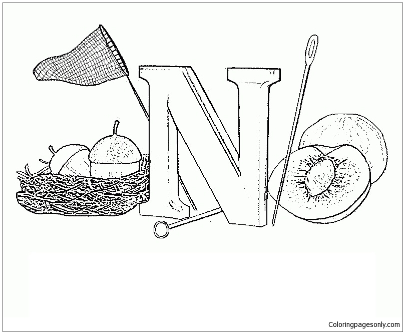 Letter N - image 2 Coloring Pages - Alphabet Coloring Pages - Coloring