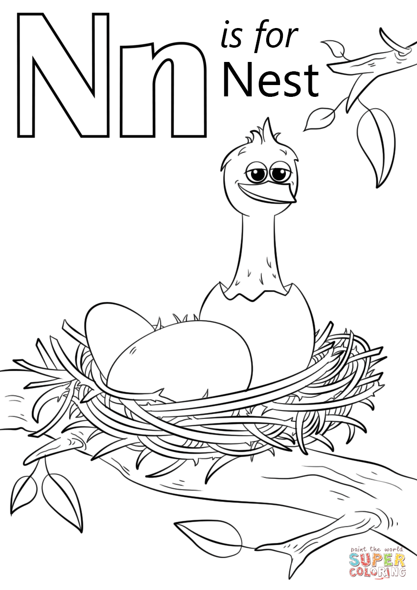 Buchstabe N steht für Nest aus Buchstabe N