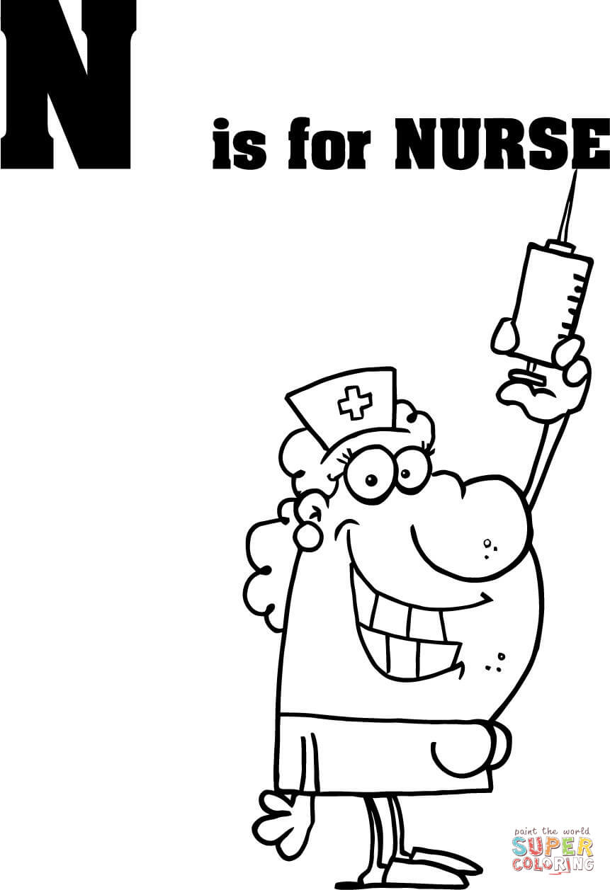 Letter N Is For Nurse Coloring Pages