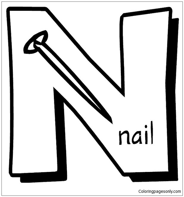Download Letter N Nail Coloring Page - Free Coloring Pages Online