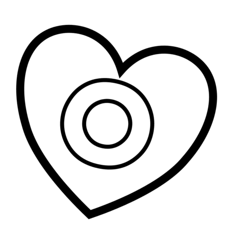 Letter O in Heart Coloring Page
