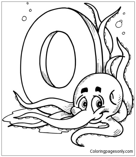 Letter O Is For Octopus Coloring Page