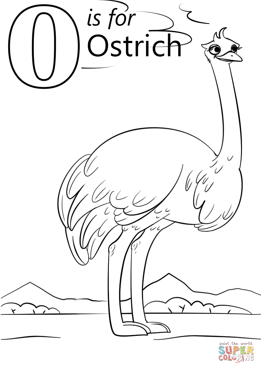 A letra O é para avestruz da letra O