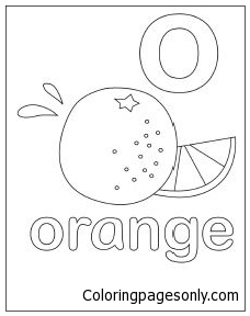 Letter O Orange Coloring Pages