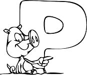 Letter P For Pig Coloring Pages