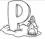 Letter P is for Penguin Coloring Pages