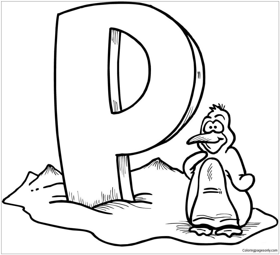 Buchstabe P steht für Pinguin aus Buchstabe P