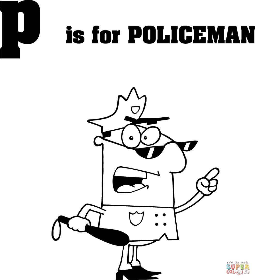 La letra P es para policía de la letra P.