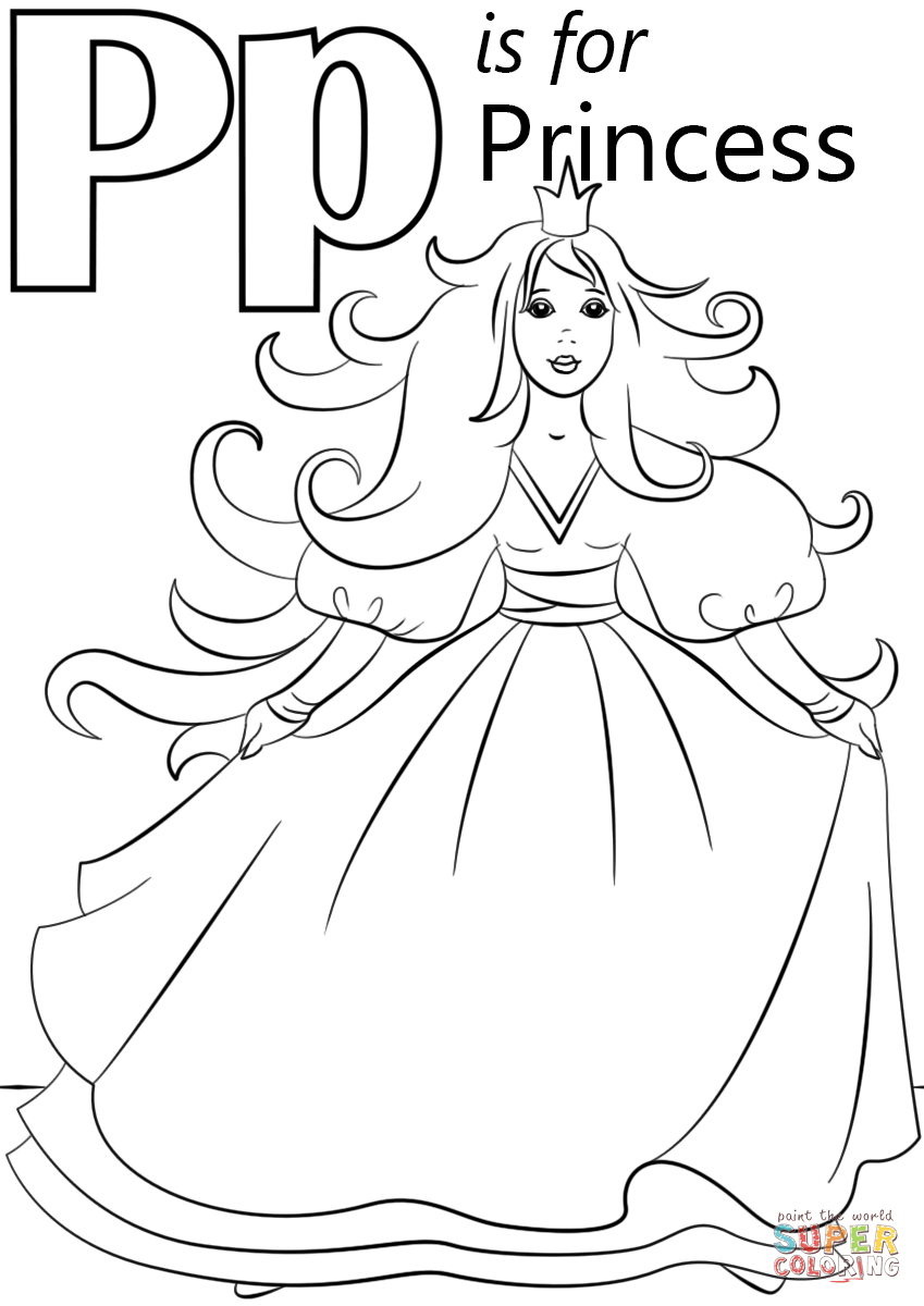 Letter P Is For Princess Coloring Pages