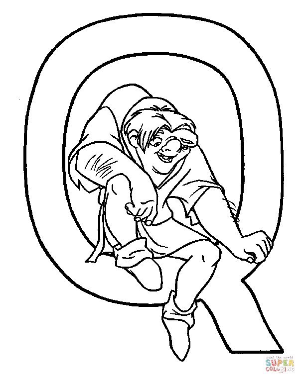 Letter Q  Is For Quasimodo Coloring Pages