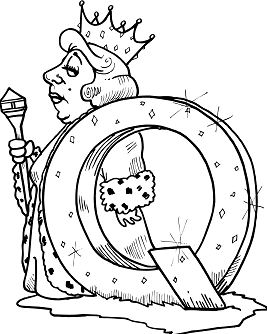 Letter Q is for Queen 1 Coloring Page