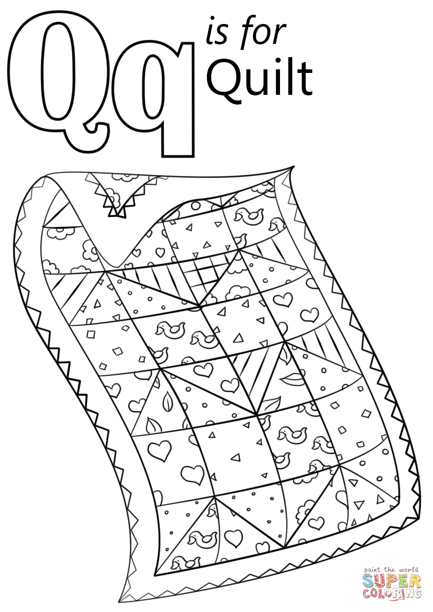 Letter Q is for Quilt Coloring Pages