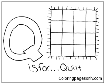 Letter Q is voor quilt Kleurplaat