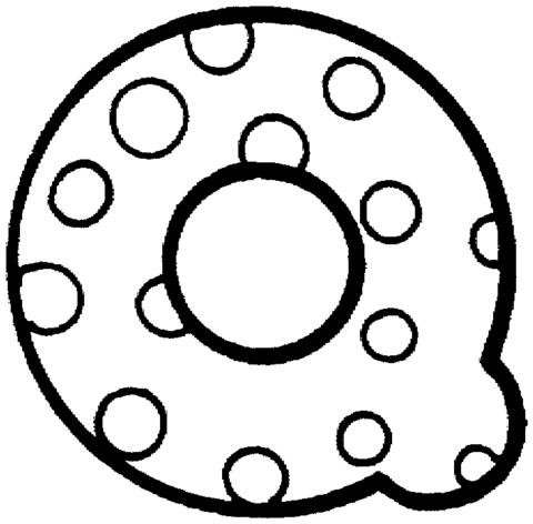 Letter Q with Polka Dot Coloring Page