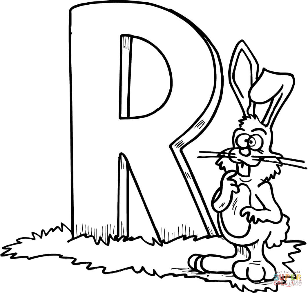 字母 R 代表字母 R 中的兔子