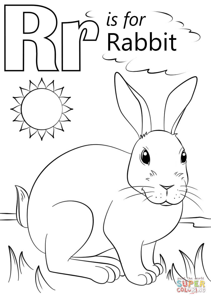 A letra R é para o coelho da letra R