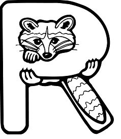 Letter R is for Raccoon Coloring Pages