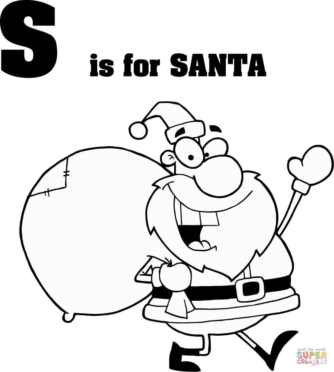 Letter S Is For Santa Coloring Pages