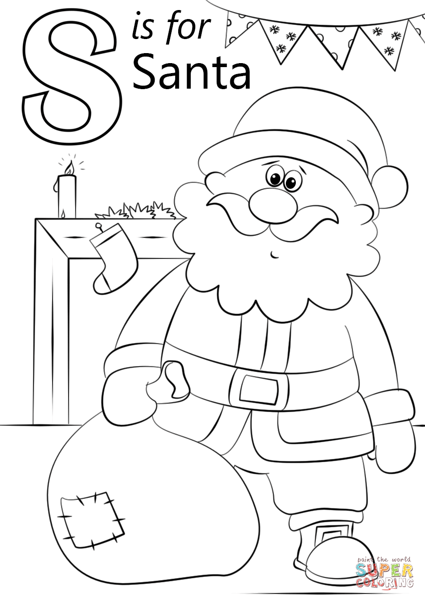 letter s is for santa coloring pages letter s coloring pages coloring pages for kids and adults