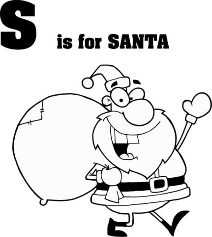 Letter S is for Santa Coloring Pages