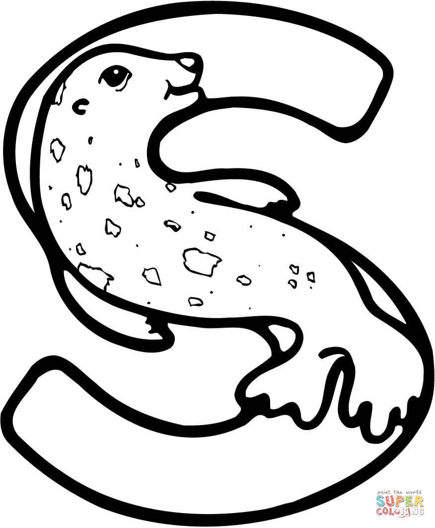Letter S is for Seal Coloring Pages