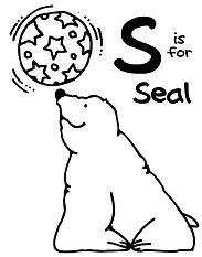 Letter S For Seal Coloring Page