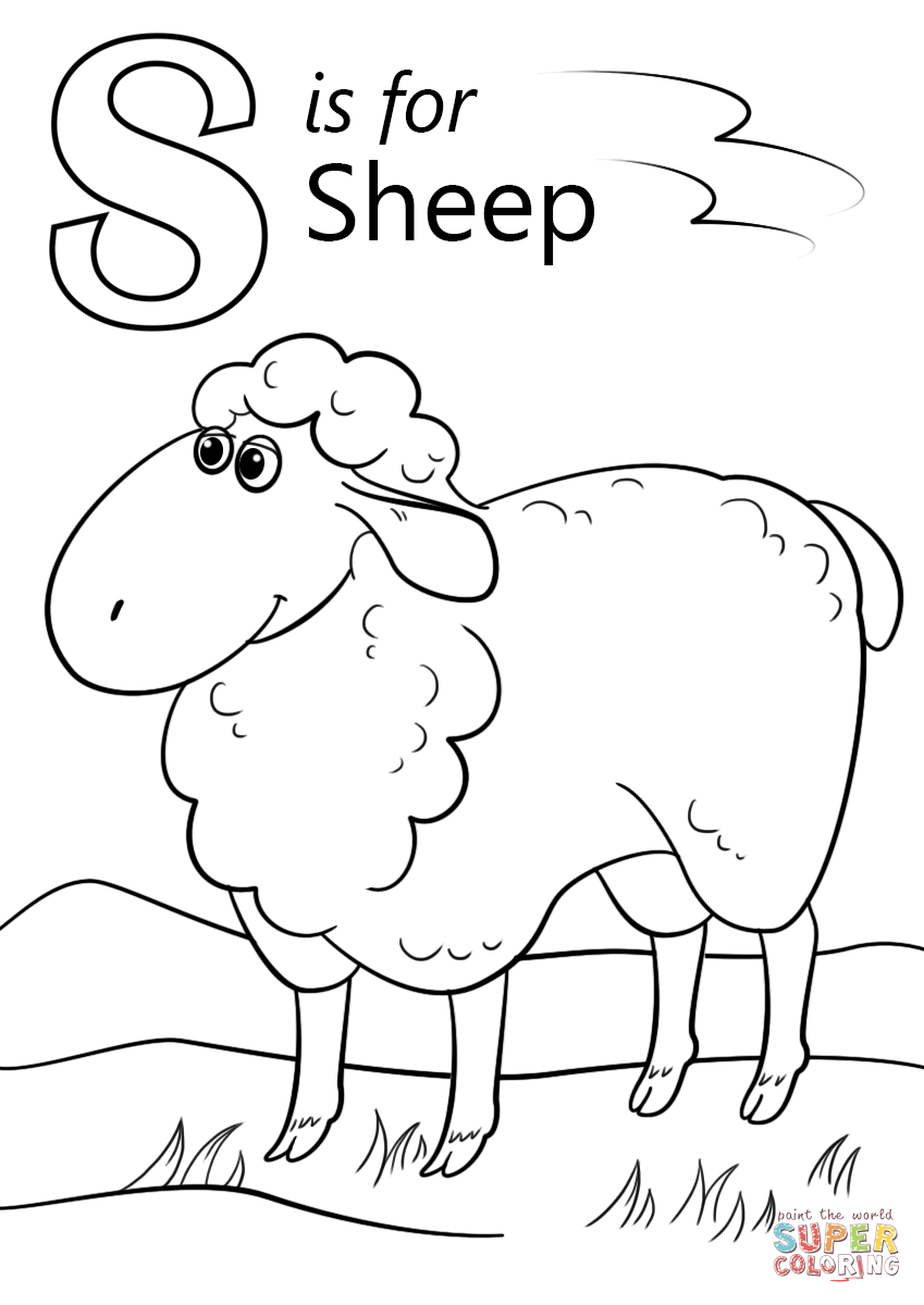Letter S is for Sheep Coloring Pages