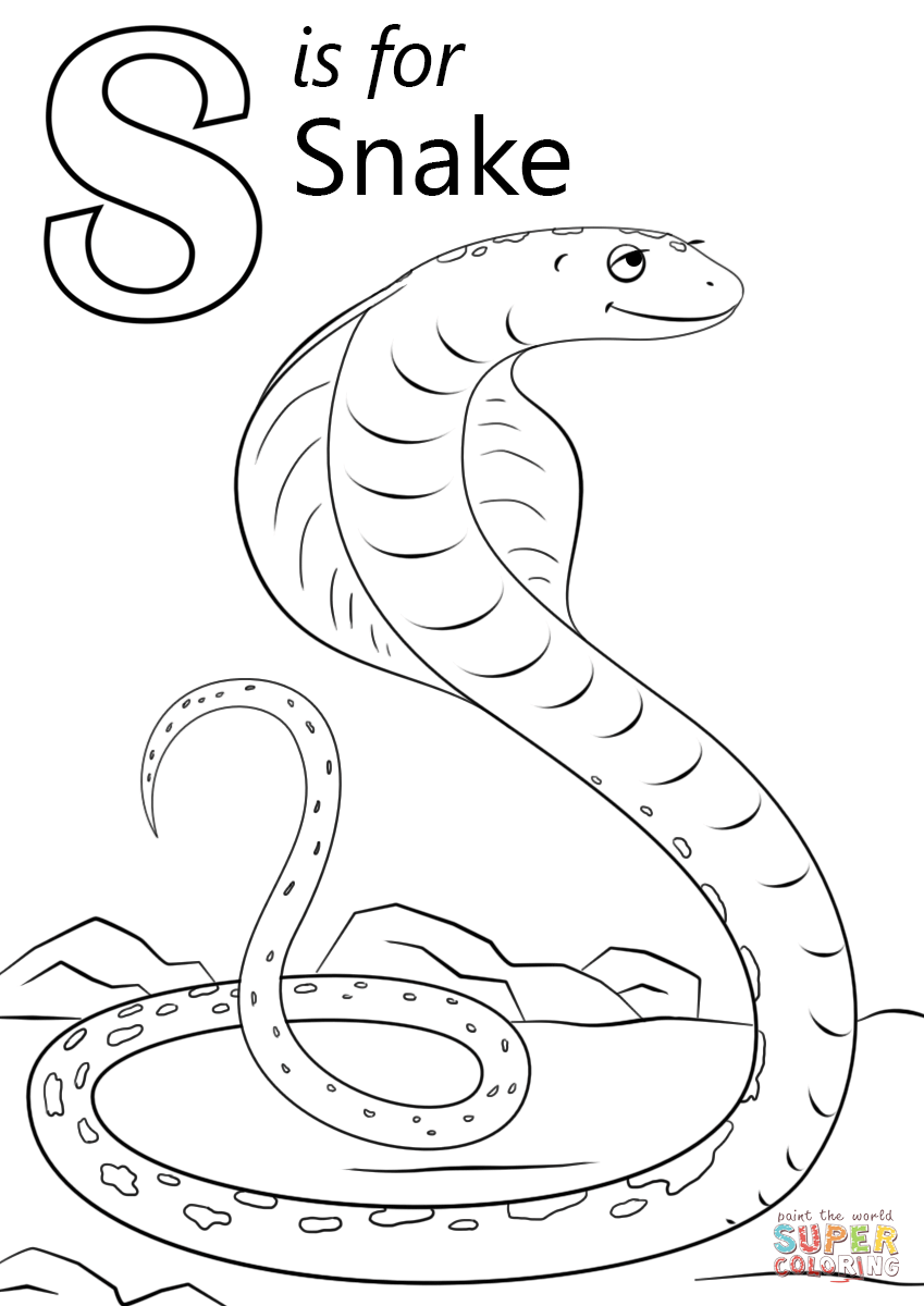 Letter S is for Snake Coloring Pages