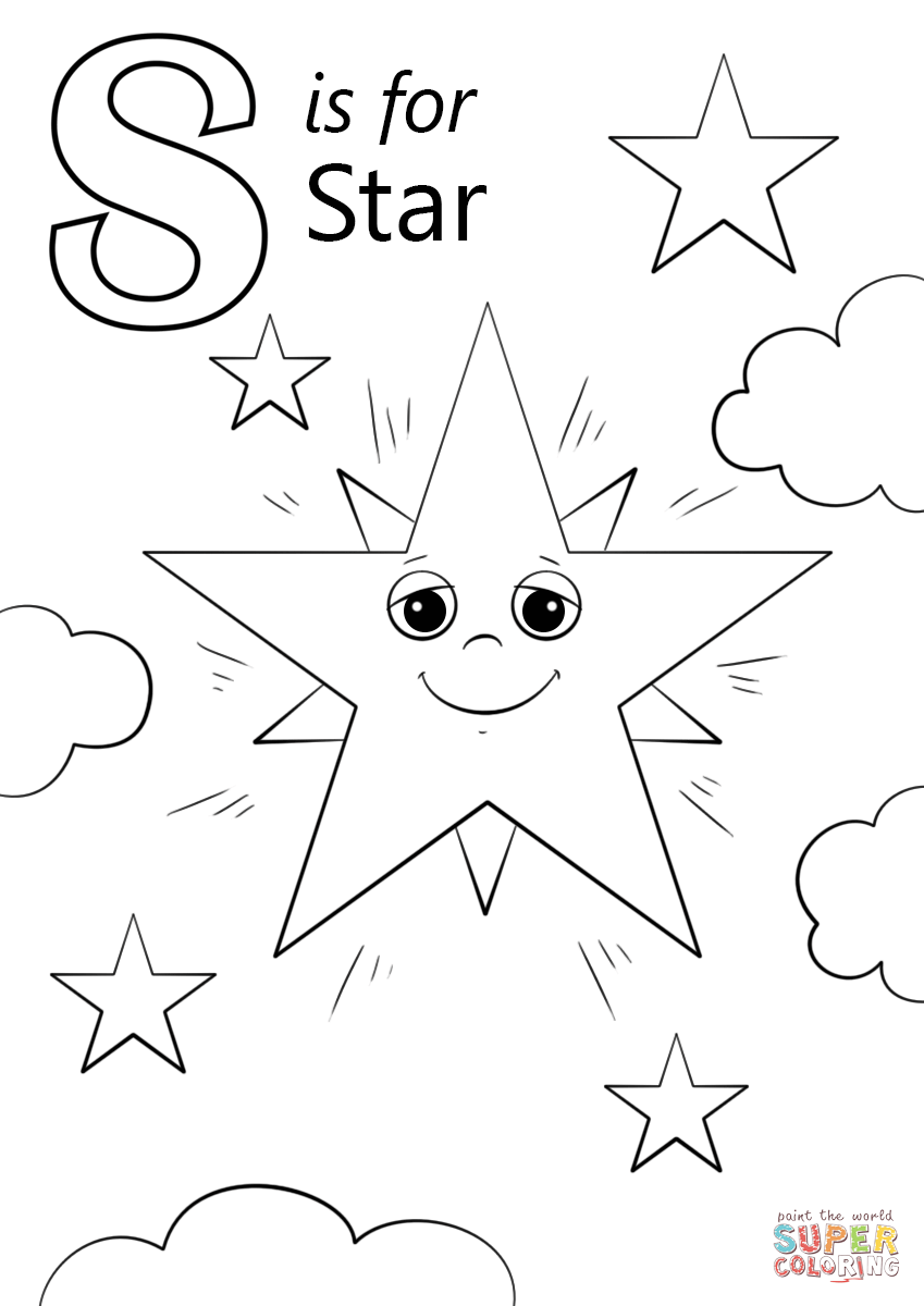 Letter S is for Star Coloring Pages