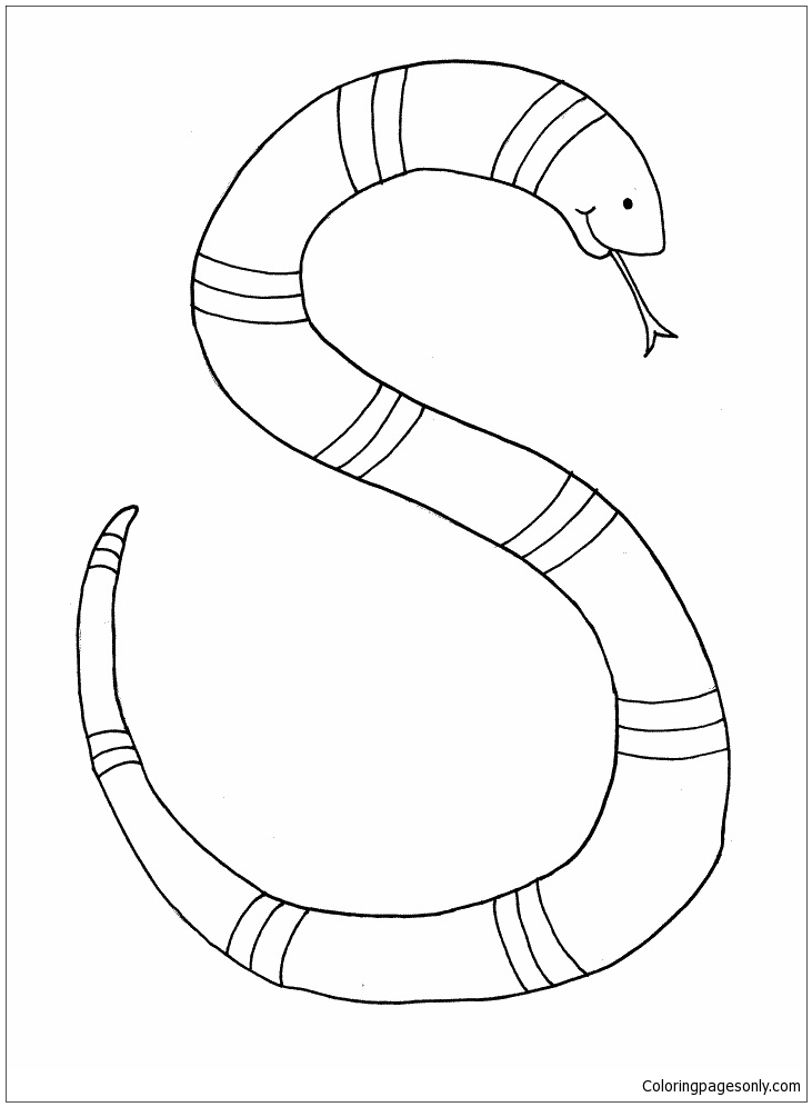 Letter S Snake Coloring Pages Alphabet Coloring Pages Coloring Pages For Kids And Adults