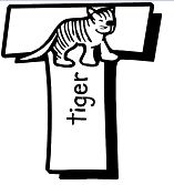 Letter T Is For Tiger Coloring Pages