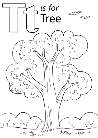 Letter T is for Tree Coloring Pages