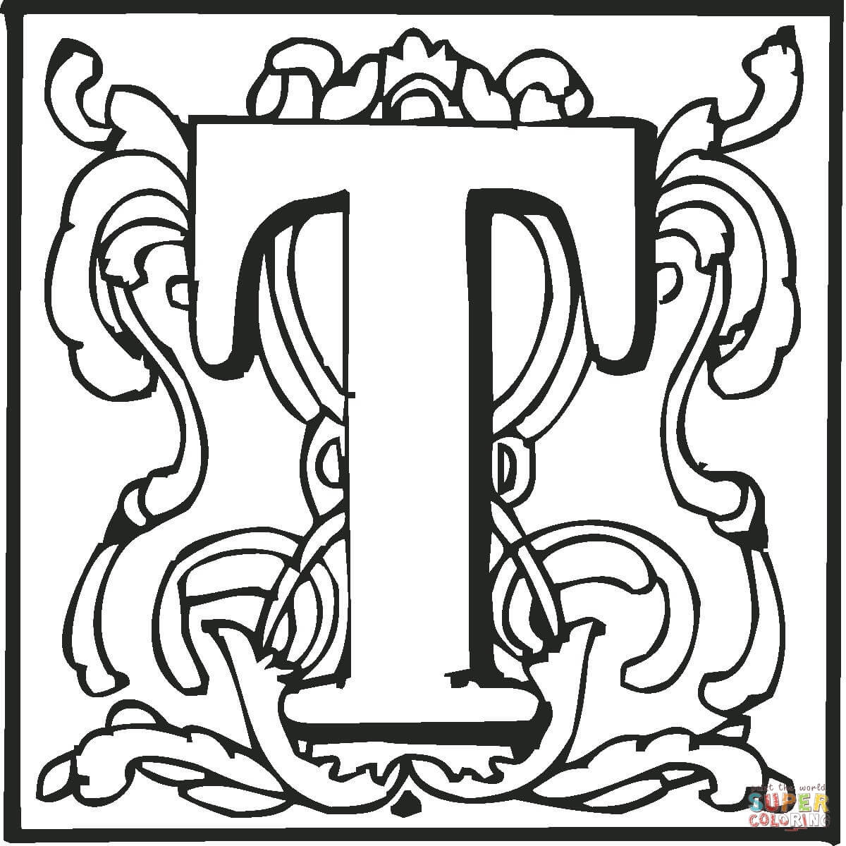 Буква Т с орнаментом из буквы Т