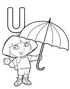 Letter U Is For Umbrella Coloring Pages