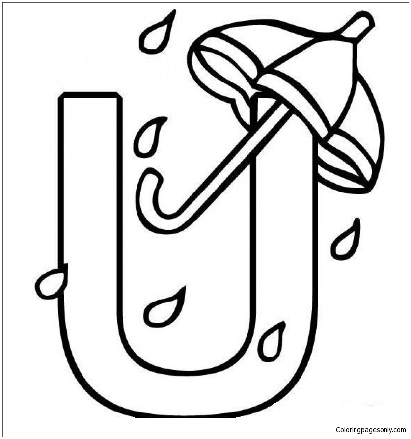 La lettre U est pour les parapluies de la lettre U
