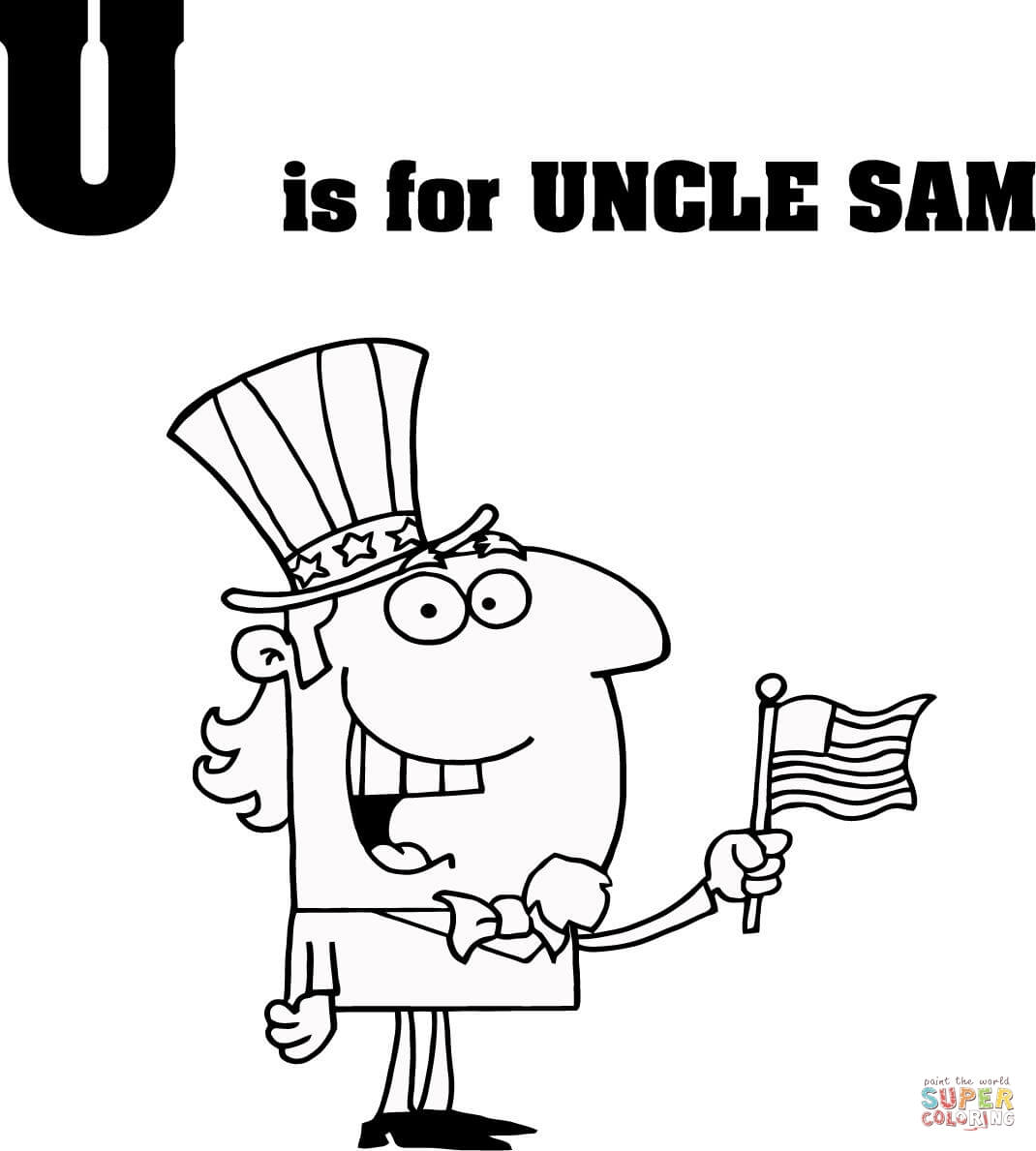 Letter U is for Uncle Sam Coloring Pages