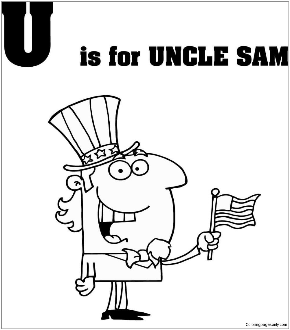 A letra U é para o Tio Sam da Letra U