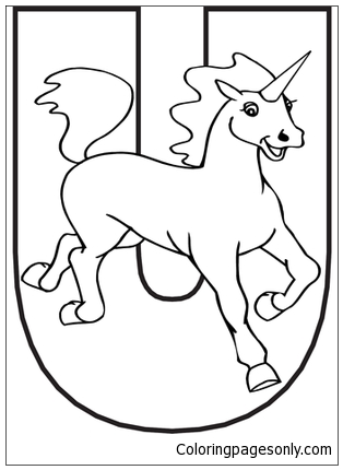 Letter U Is For Unicorn Coloring Pages