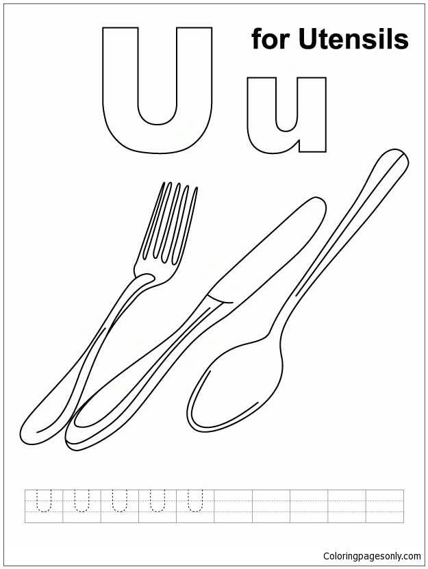 Буква U означает посуду из буквы U.