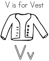 Letter V is for Vest Coloring Pages