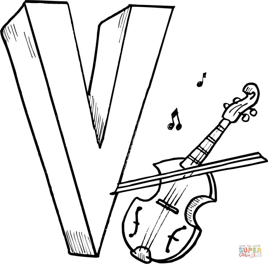 La lettre V est pour le violon de la lettre V
