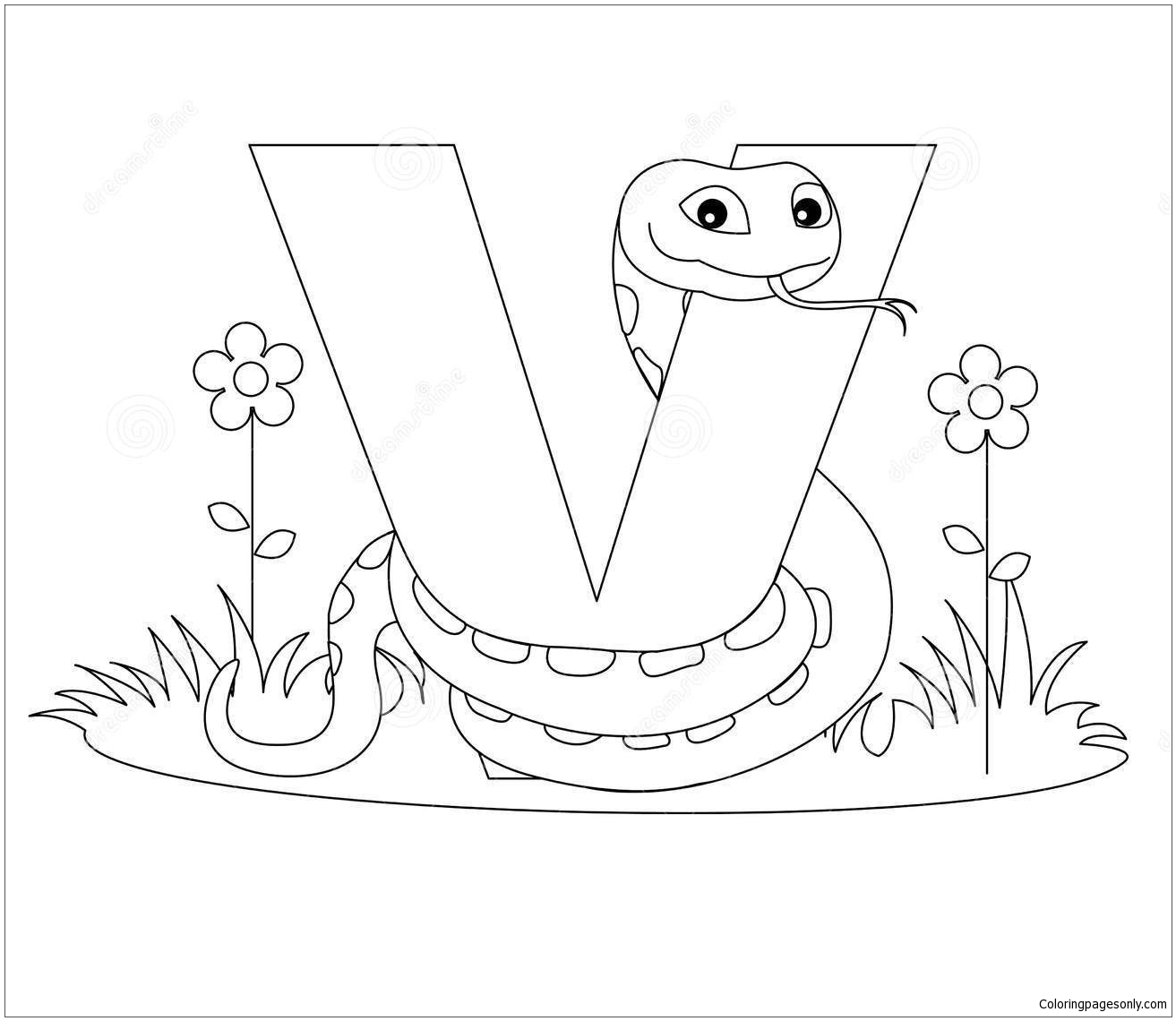 Letter V Is For Viper Coloring Pages