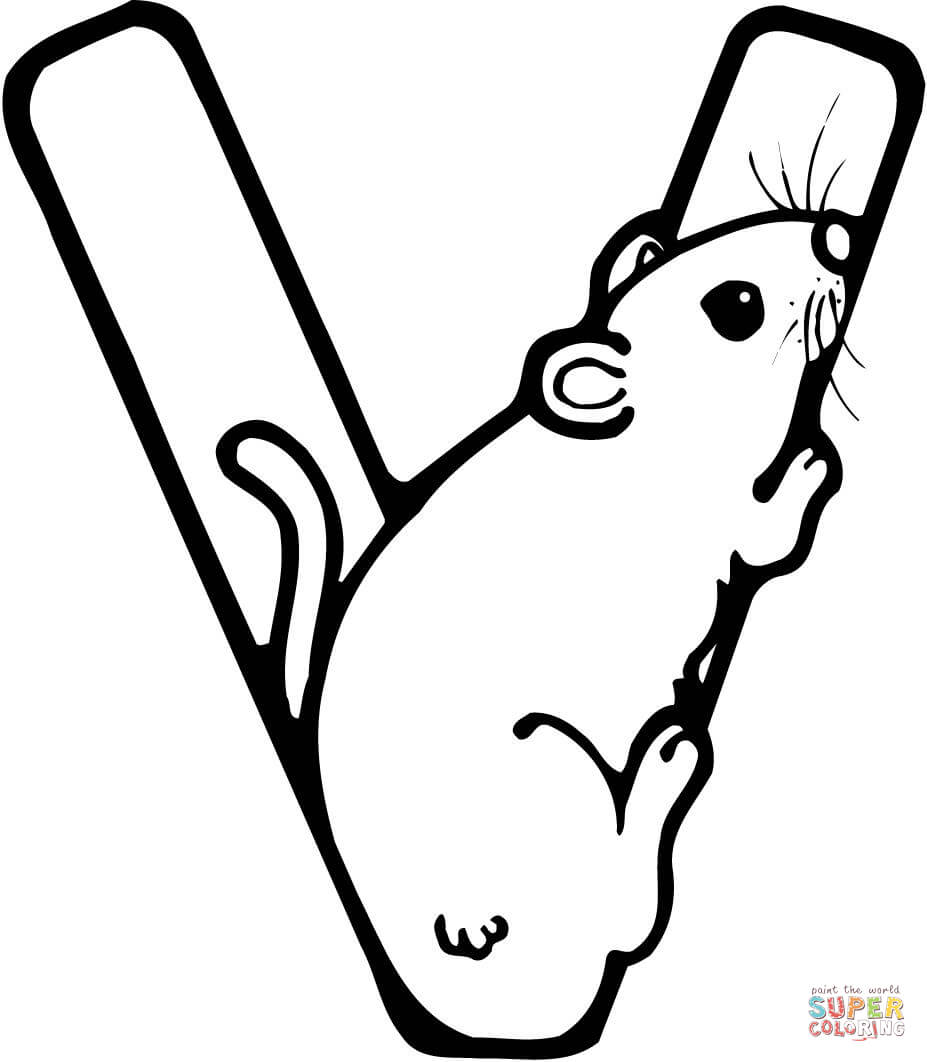 Letter V is for Vole Rodent Coloring Pages