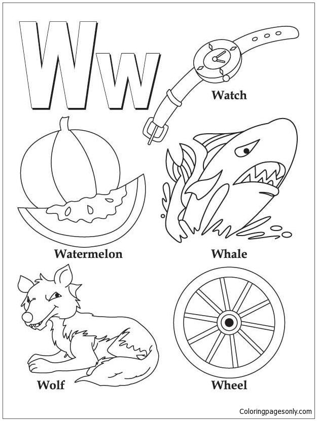 Letter W - image 1 Coloring Pages - Alphabet Coloring Pages - Coloring