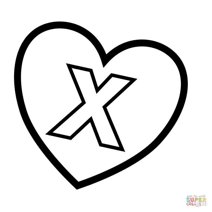 Lettre X en coeur de la lettre X
