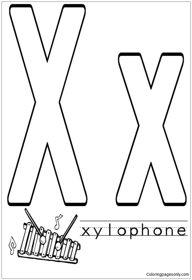 字母 X 代表字母 X 中的木琴 1
