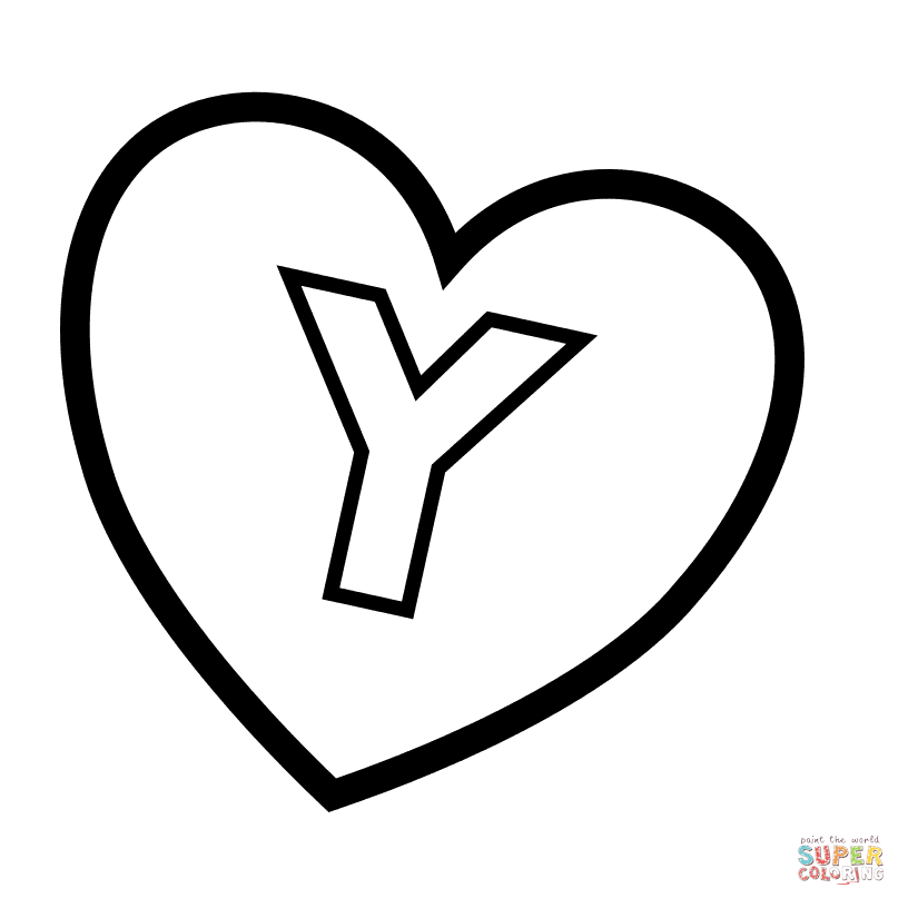 Lettera Y nel cuore dalla lettera Y