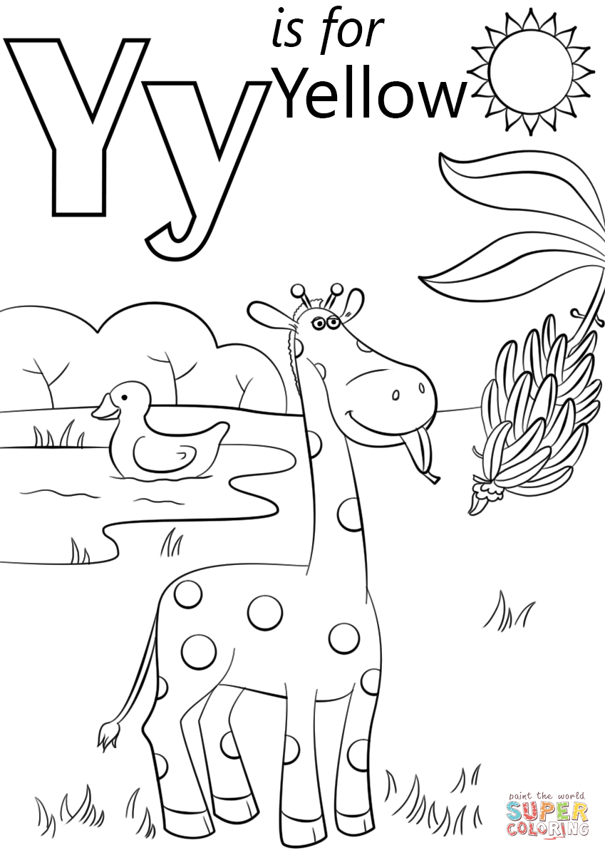 Letter Y is for Yellow Coloring Page
