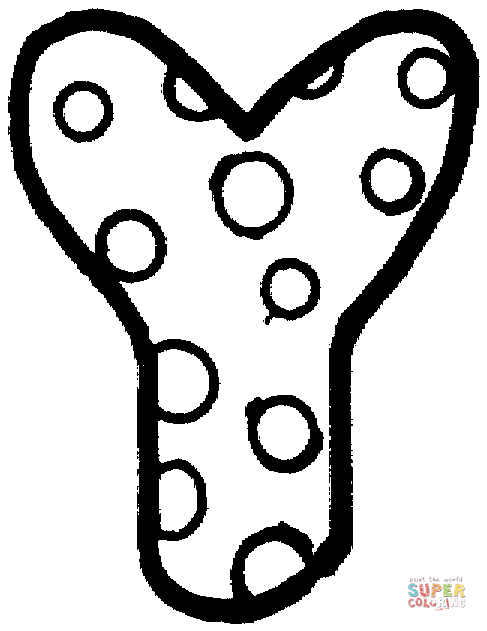 Letter Y With Polka Dot Coloring Pages